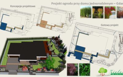 Projekt ogrodu z elementami czerwieni