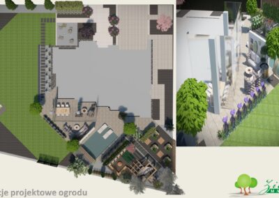 Koncepcja projektowa ogrodu z basenem
